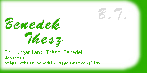 benedek thesz business card